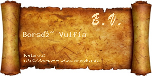 Borsó Vulfia névjegykártya